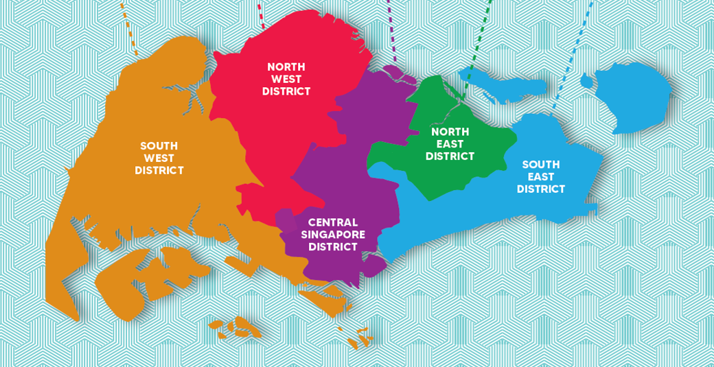 The Five Districts in Singapore